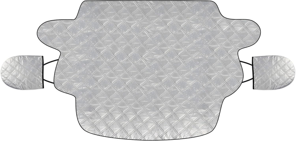 Protector contra nieve y hielo para parabrisas de automóvil, con bordes magnéticos, 4 capas de grosor, con cubiertas para espejos laterales, fácil de usar para coche, SUV, CRV y camionetas