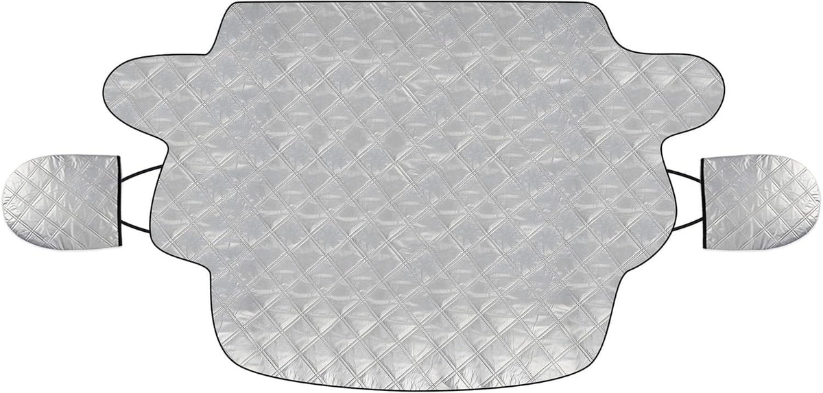 Protector contra nieve y hielo para parabrisas de automóvil, con bordes magnéticos, 4 capas de grosor, con cubiertas para espejos laterales, fácil de usar para coche, SUV, CRV y camionetas