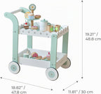 Teamson Kids Carro de postre para sorber por la tarde, blanco/verde menta