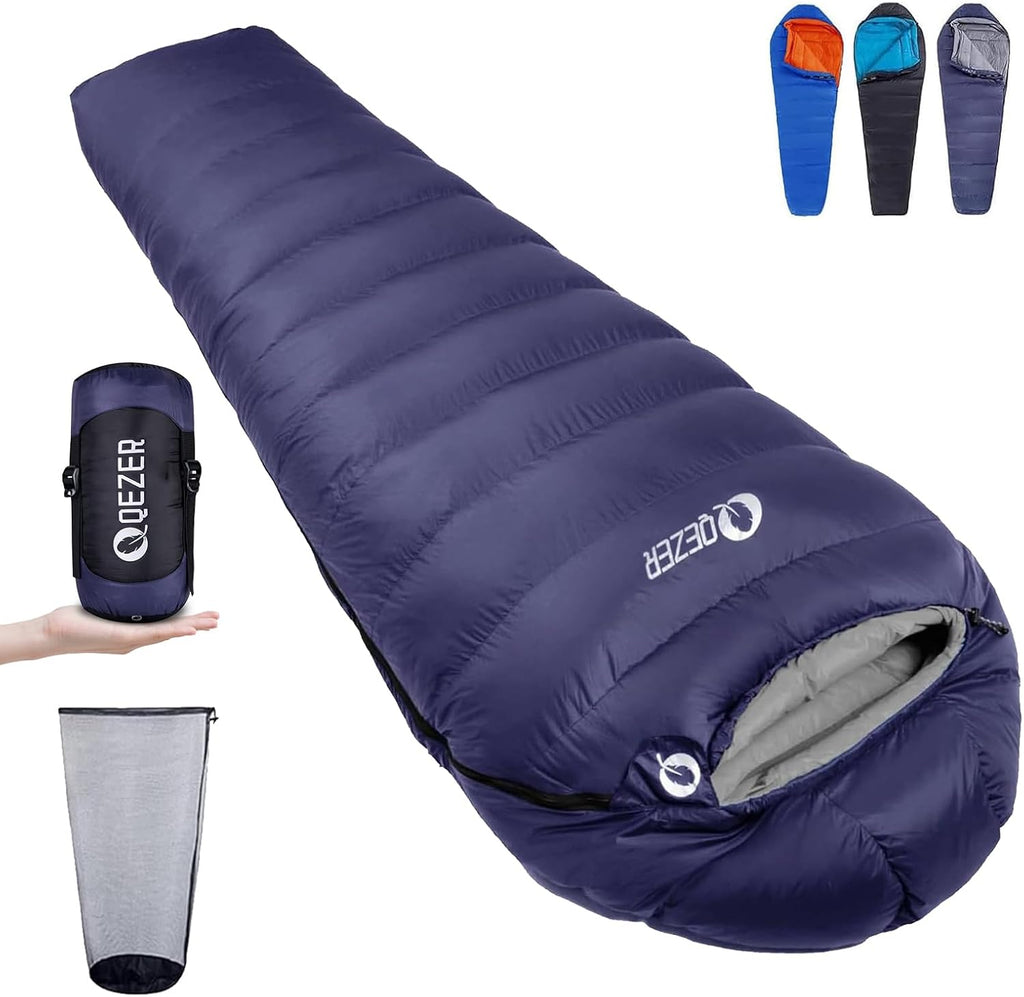 Mochila/Almohada de dormir Down Mummy para adultos, 600 Fill Power para senderismo