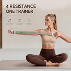 Lexipro Banda de resistencia ajustable para figura 8, 10-25 libras, 4 niveles de resistencia intercambiables con asas ergonómicas, banda de ejercicio de silicona de intercambio rápido para mujeres y