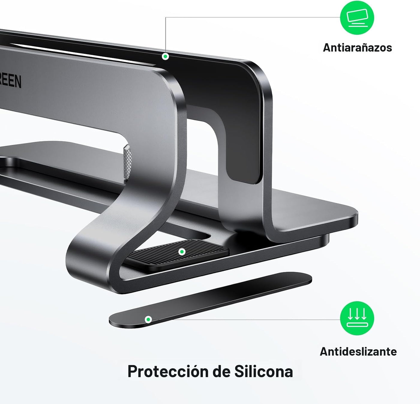 UGREEN Soporte vertical para laptop para escritorio compatible con...