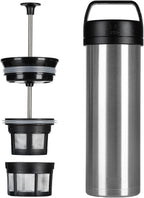 ESPRO Go P0 - Cafetera de prensa francesa aislada para viajes, 16 onzas, acero