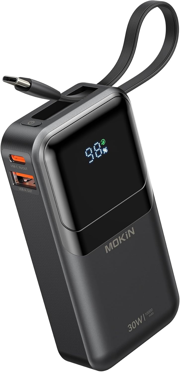 MOKiN Cargador Portátil, 10000mAh 30W Power Bank Carga Rápida, Paqu...