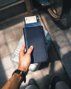 VULKIT Billetera para pasaporte, con bloqueo RFID, cartera de viaje para hombres y mujeres, Azul marino, Talla única, Cartera de viaje