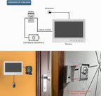 Sistema de video portero, monitor de 9 pulgadas para timbre de video con cable, timbre con cámara y monitor compatible con visión nocturna, desbloqueo, monitoreo, doble vía para villa, hogar