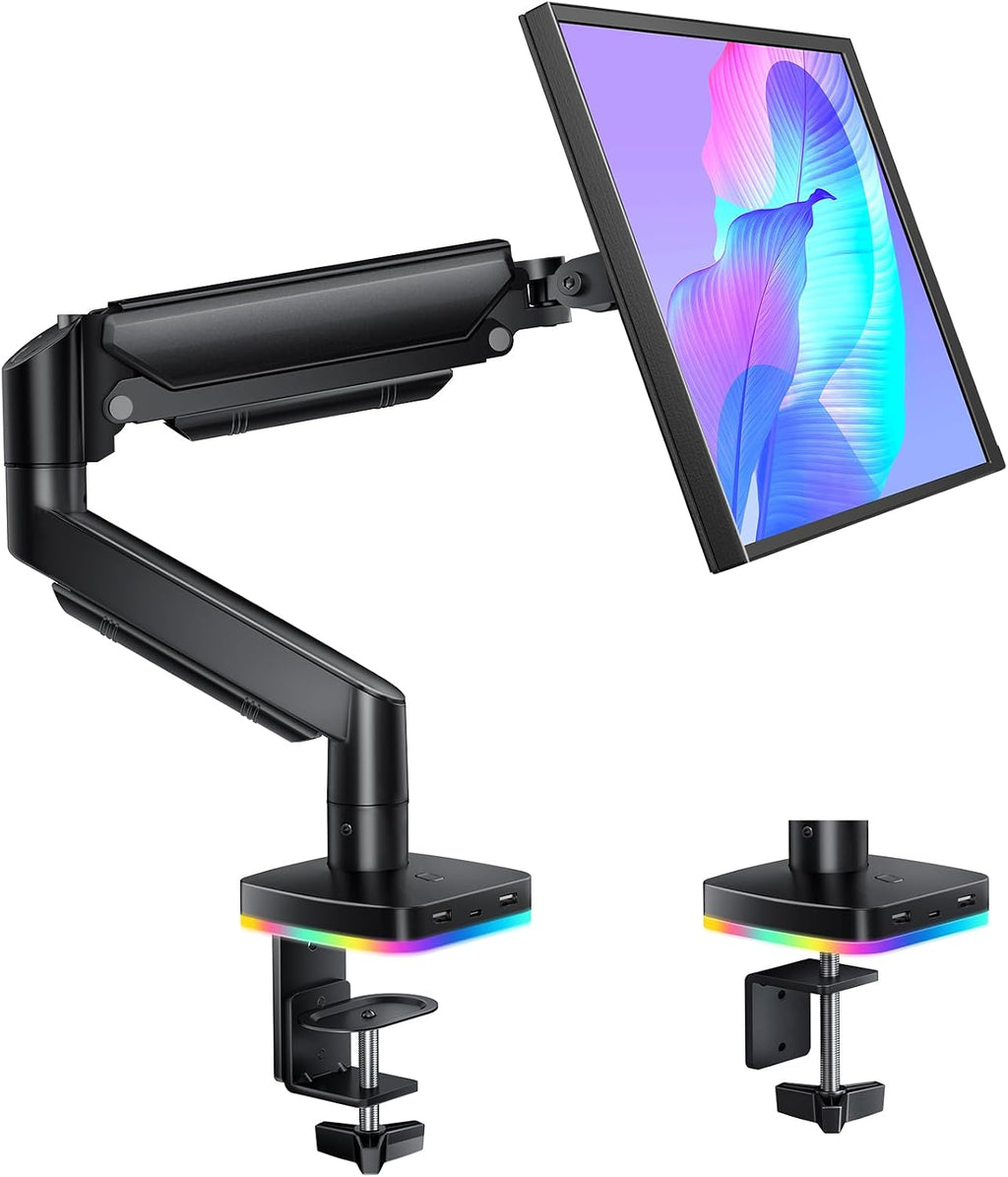 Brazo de monitor de resorte de gas RGB con concentrador USB para monitores