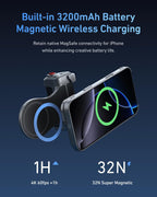 TELESIN Master Grip con luz C03 Selfie universal para iPhone/MagSafe