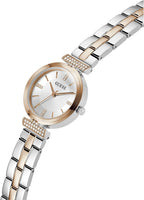 GUESS Reloj analógico de cuero dorado