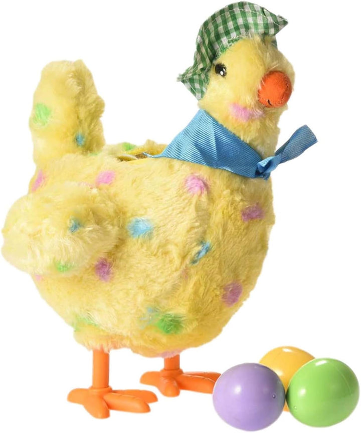 NASSMOSSE Peluche de pollo poniendo huevos de juguete