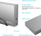 RSHTECH Carcasa de Disco Duro Versión Mejorada de 3.5" de Aluminio USB C a SATA Dock Externo para Discos Duros de 3.5 pulgadas HDD y SSD de hasta 24TB, con Cable USB 2-en-1, Compatible con UASP