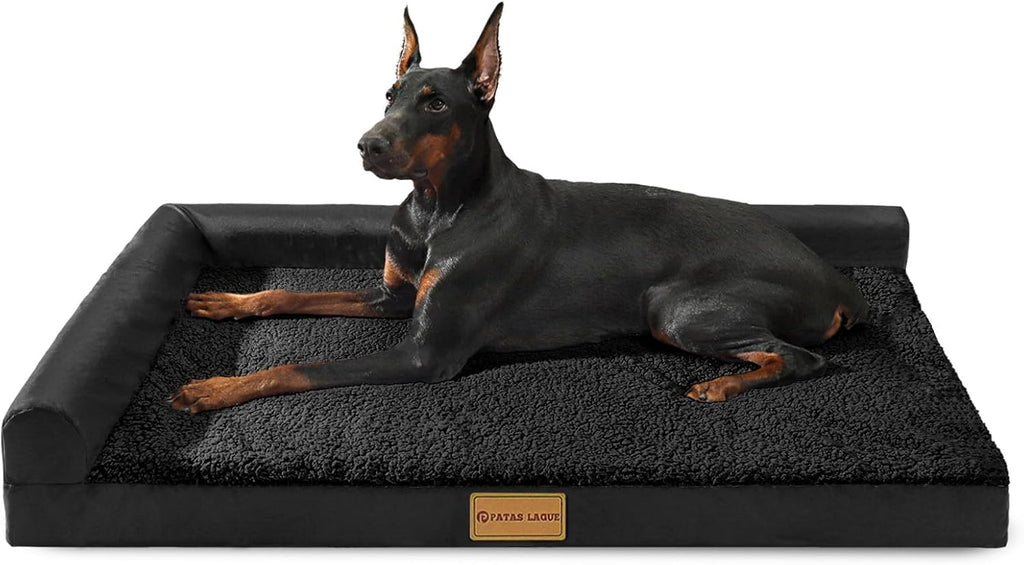Cama ortopédica para perros grandes Patas Lague Sofá para mascotas lavable 36"X24" Negro