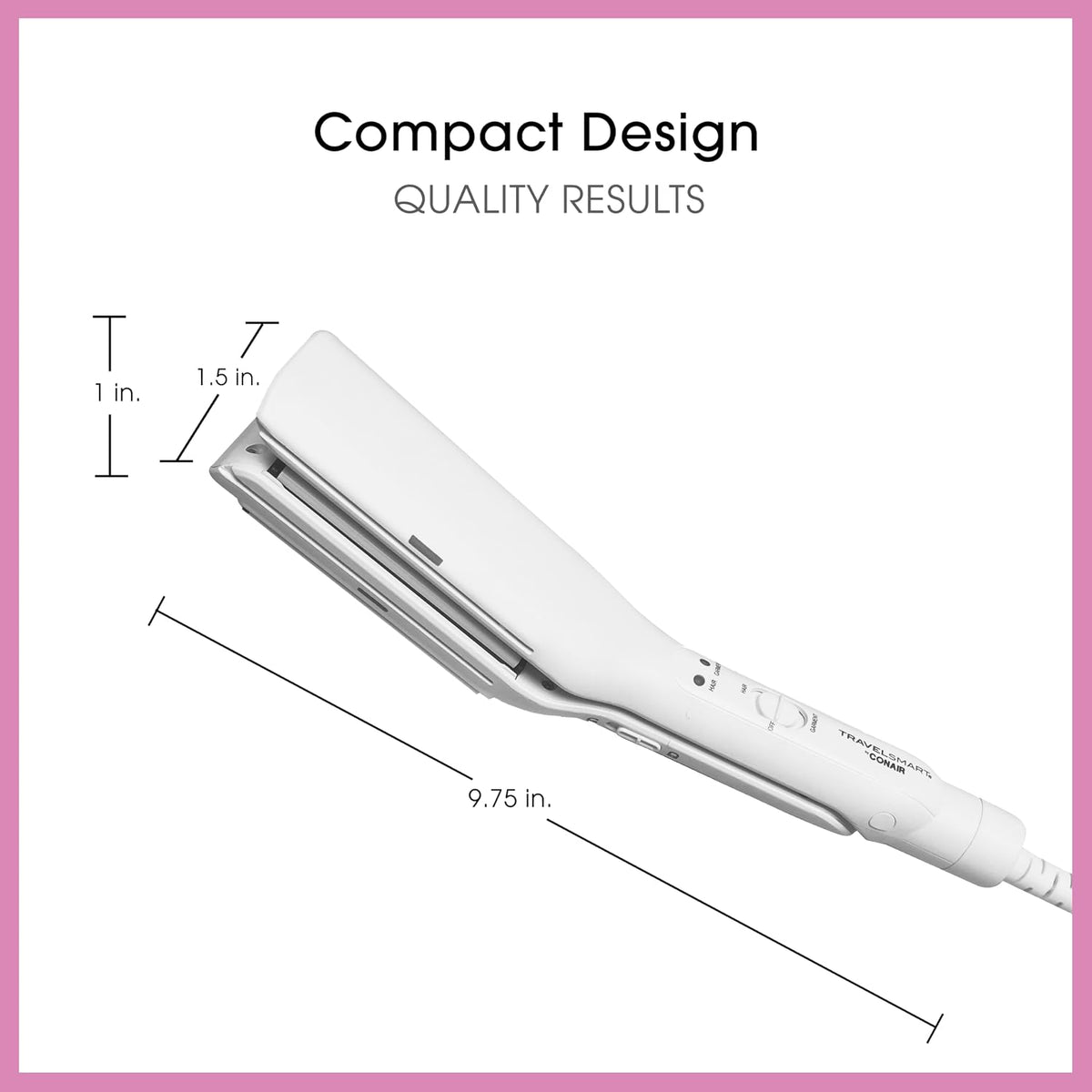 Conair Mini plancha de viaje y plana 2 en 1 para ropa, 2 en 1 Plancha para ropa y cabello