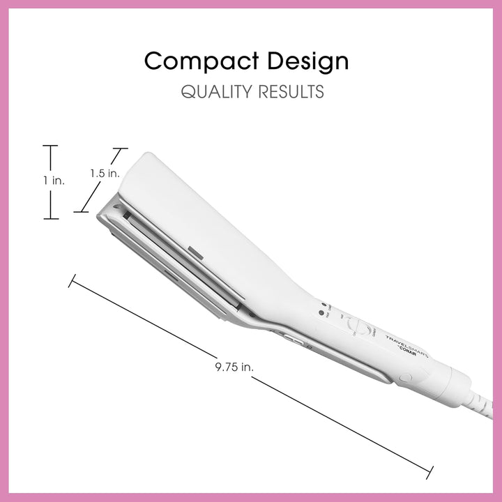 Conair Mini plancha de viaje y plana 2 en 1 para ropa, alisadora de...