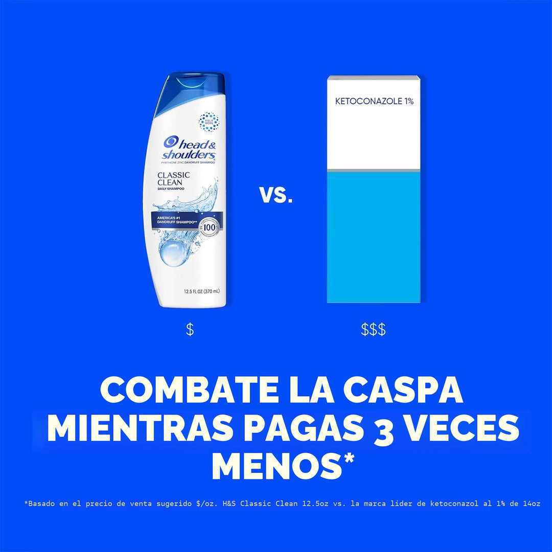 Head &amp; Shoulders Champú anticaspa, paquete doble de champú Clas...