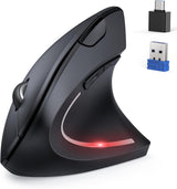 TECKNET Jiggler Ratón ergonómico, mouse vertical inalámbrico Blueto...