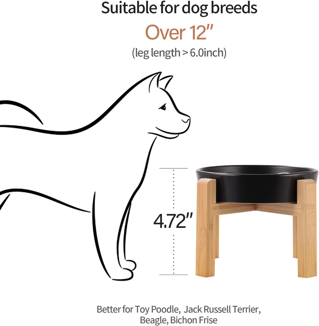 Cuenco de cerámica negra para perros de raza pequeña y media, cuenco elevado de alimentación lenta de 6.1 pulgadas, cuenco de comida para perros de rompecabezas para comer rápido, plato de laberinto
