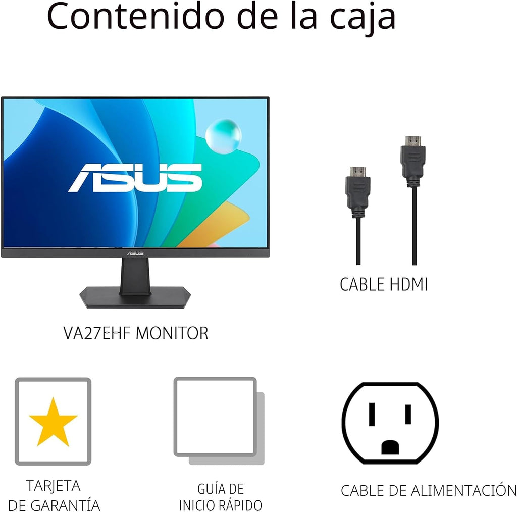ASUS Monitor de 27 pulgadas, 1080P, IPS, Full HD, sin marco, 100Hz,...
