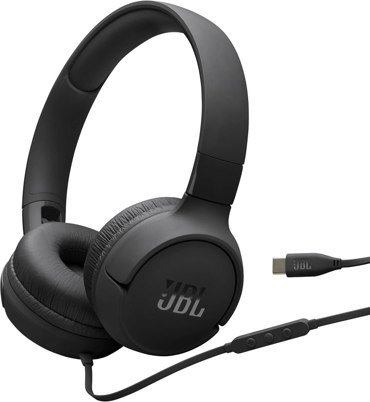 JBL Tune 520C - Auriculares supraaurales con cable USB-C con soport...