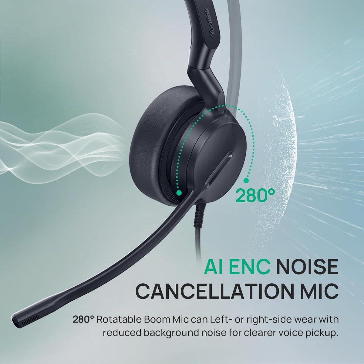 Yealink Auriculares USB-C/A con cable UH42, micrófono con cancelación de
