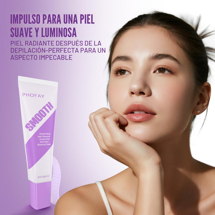 Crema de depilación PHOFAY para pieles sensibles de hombres y mujer...