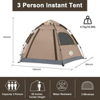 ADSMART Tiendas de campaña instantáneas para acampar 2/3/4/5 personas, impermeable, fácil instalación, tiendas de campaña con bolsa de transporte para senderismo al aire libre
