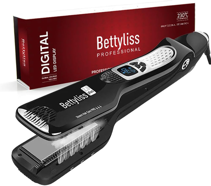 Bettyliss Plancha de vapor para alisar el cabello, plancha profesio...