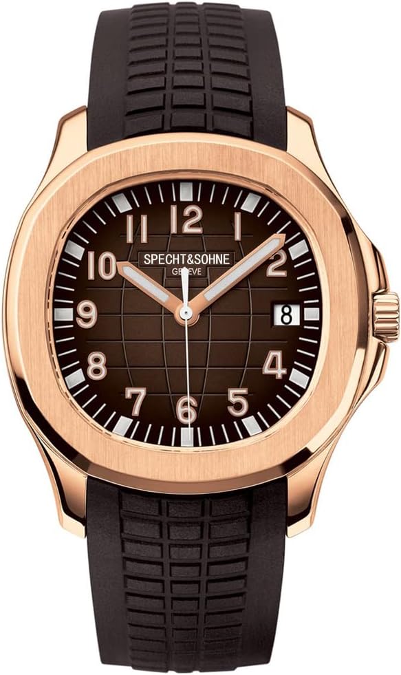 Relojes Specht & Söhne para hombres Movimiento Miyota 8215 de Japón Reloj deportivo Movimiento clásico Automático Mecánico Reloj de pulsera para hombre Correa de goma Impermeable 40MM