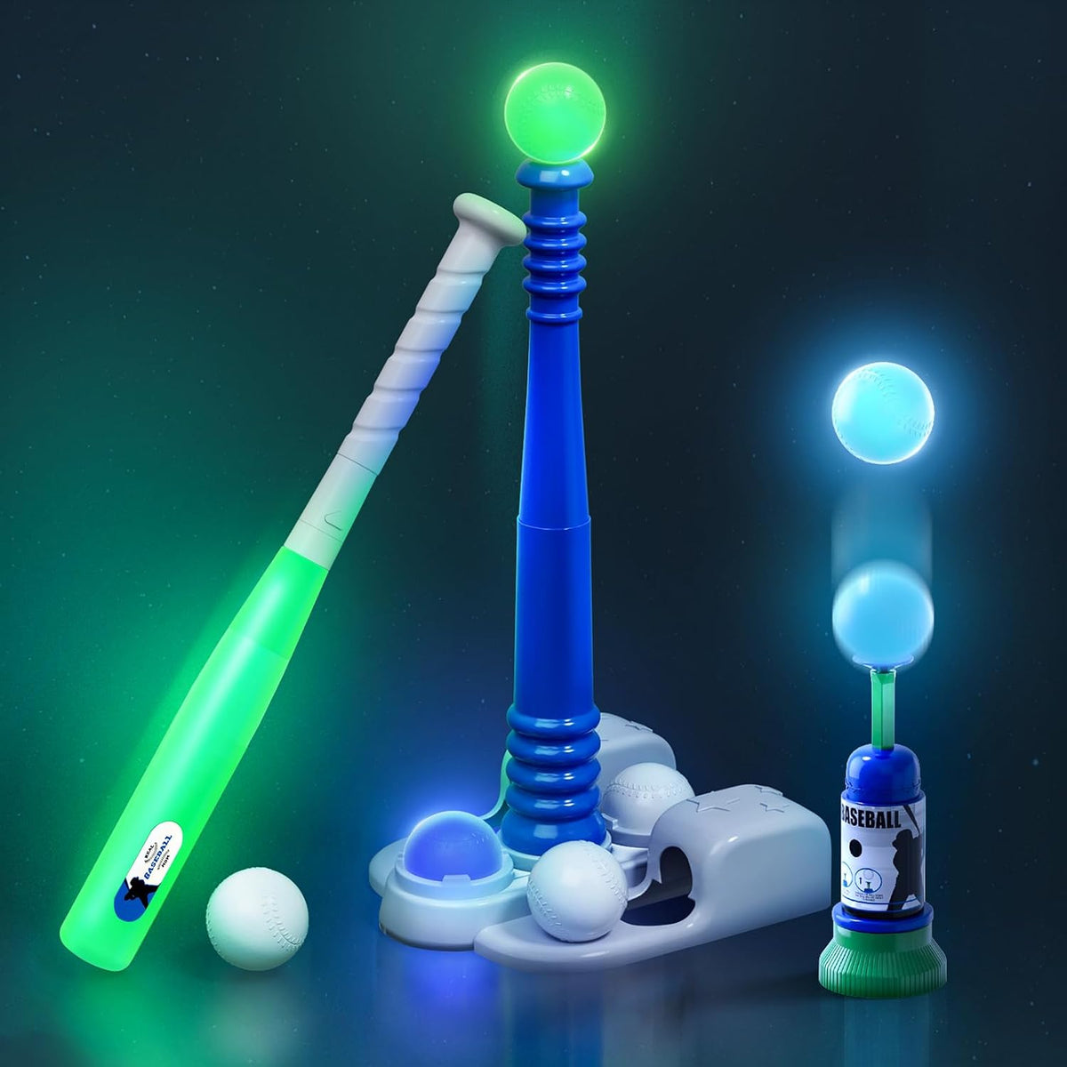 QDRAGON LED 2 en 1 Conjuntos de Bolas para Niños con Máquina de Lanzamiento Automática