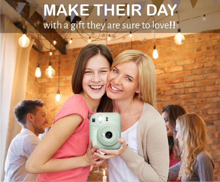 Fujifilm Instax Mini 12 - Cámara de película instantánea color verd...