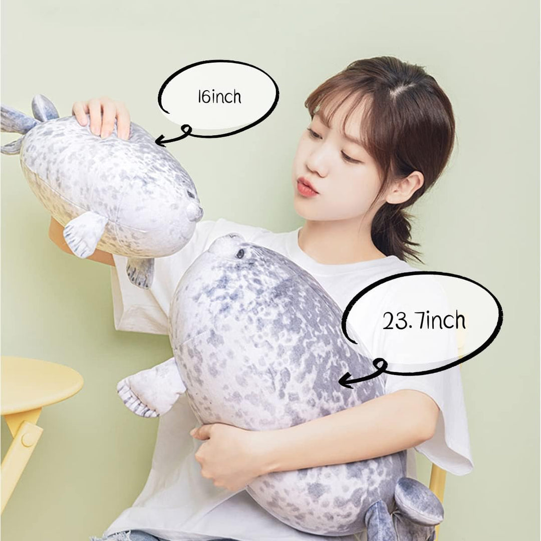 YESGIRL Almohada de foca de peluche de 16 pulgadas, linda y suave:...
