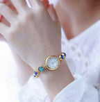 ADSBIAOYE Relojes de mujer de lujo vintage con cristales y diamantes, reloj de pulsera para damas, reloj de moda de vestir, reloj de cuarzo de pulsera, acero inoxidable, resistente al agua, reloj de