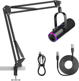 P PUPGSIS Micrófono de podcast XLR\/USB, micrófono para juegos con...
