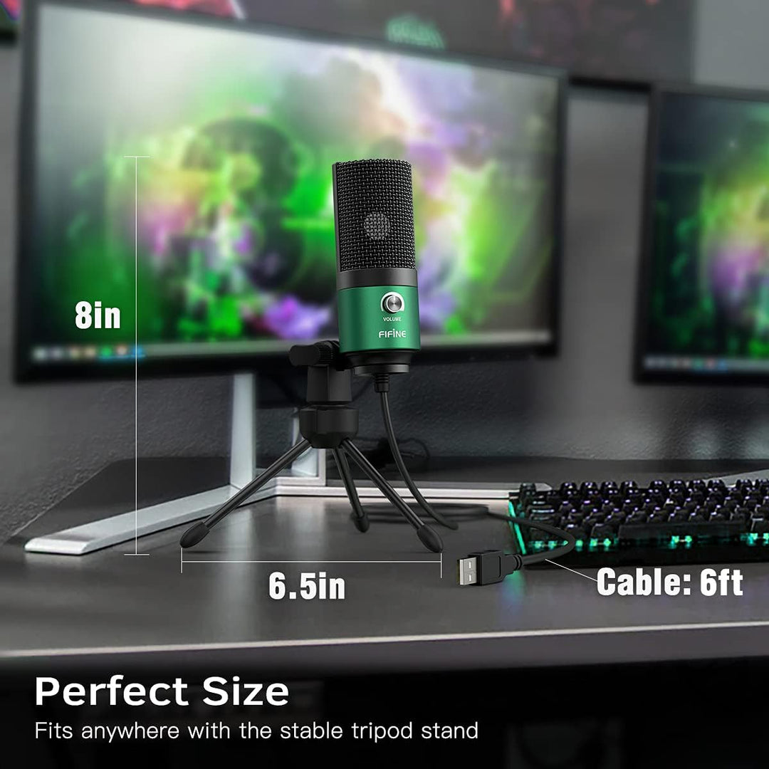 FIFINE - Micrófono USB para juegos para PC de escritorio, PS4 y Mac...