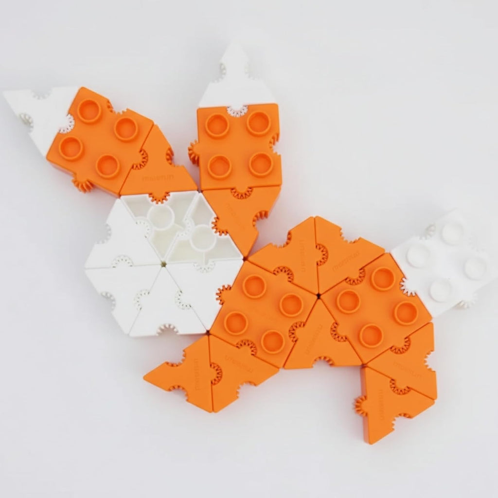 Paquete económico de bloques de construcción STEM de color naranja brillante, 102 piezas, a partir de 3 años