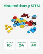 SimplyFun Juego de mesa Matter – Juego de estrategia de control de área para adolescentes y adultos a partir de 10 años – Incluye tablero de juego, 92 fichas de elementos, 56 elementales, 14 fichas de