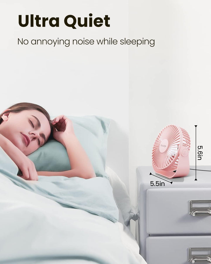 Gaiatop Ventilador de escritorio USB, flujo de aire fuerte de 3 vel...