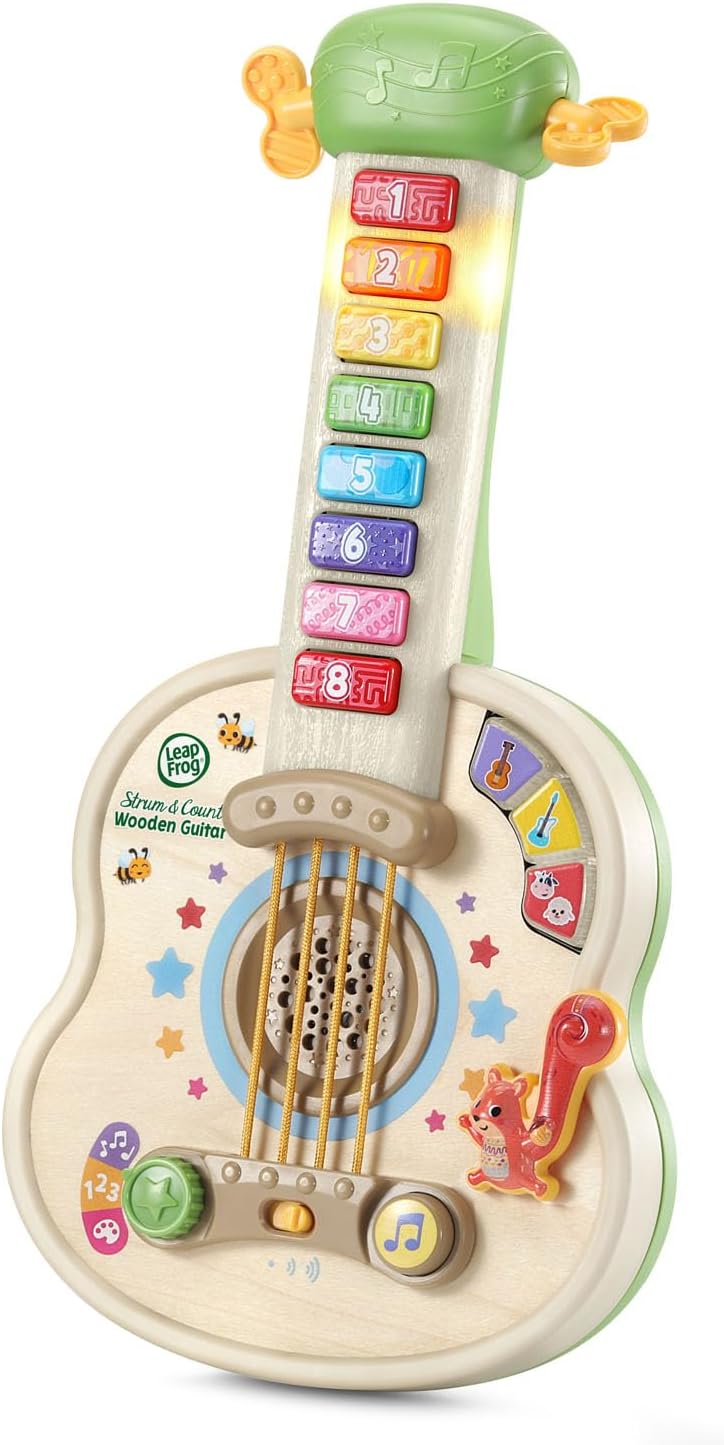 LeapFrog Strum and Count Guitarra de Madera, Juguete Musical para Niños Pequeños