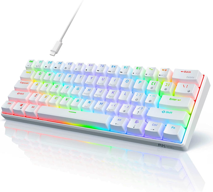 RK ROYAL KLUDGE RK61 Teclado mecánico para juegos alámbrico 60% pro...