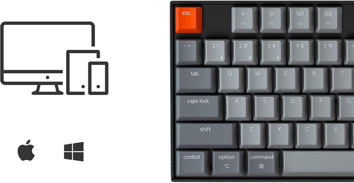 Keychron Teclado mecánico inalámbrico K8 Tenkeyless para Mac, retro...