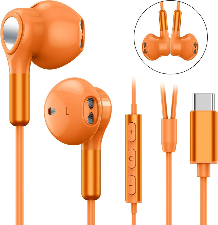 Auriculares USB C para Samsung S25 FE S24 A16 A17 Auriculares con c...