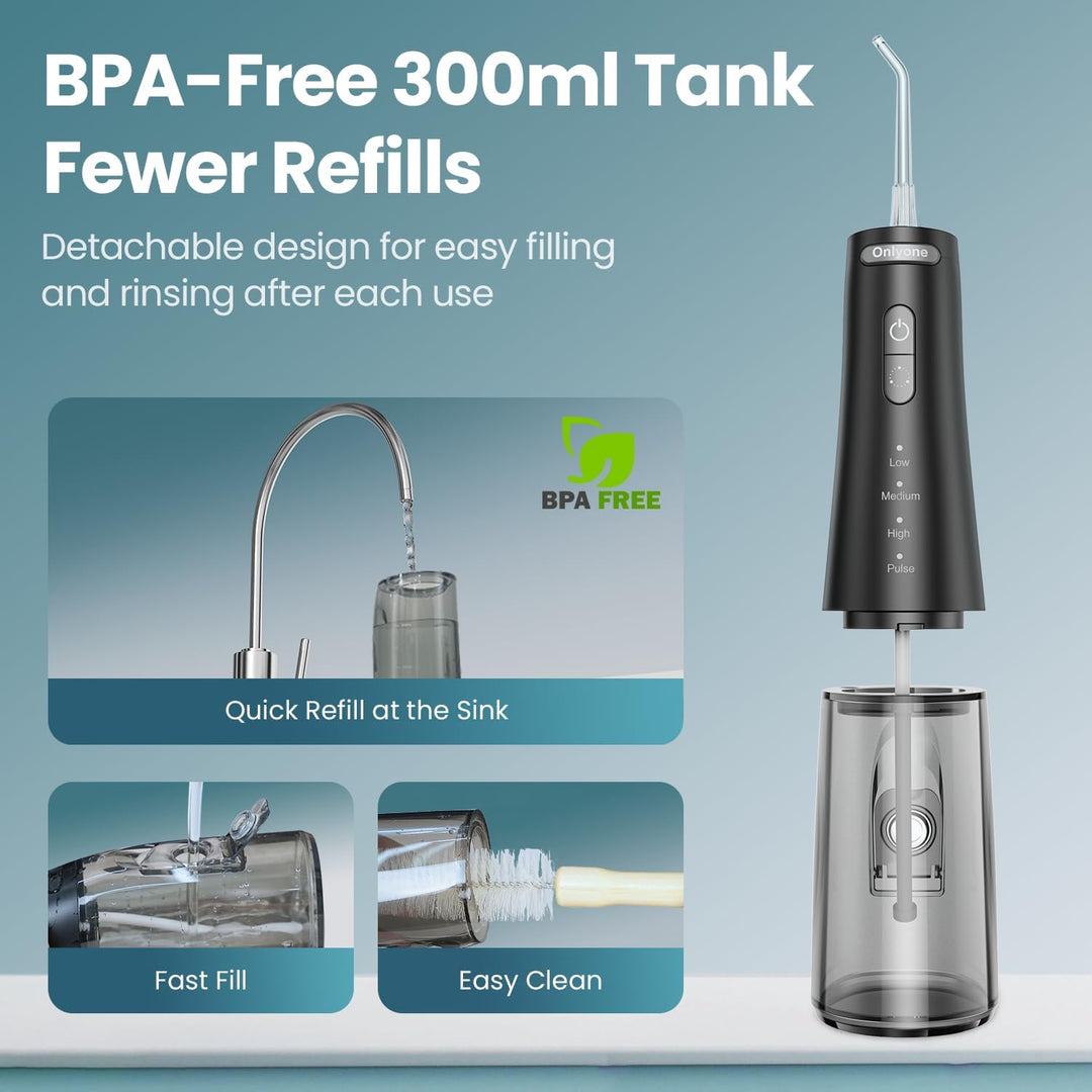 Onlyone - Irrigador dental con presión de agua ajustable para el cu...