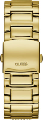 GUESS Reloj de pulsera de acero inoxidable dorado con cristal adornado con día