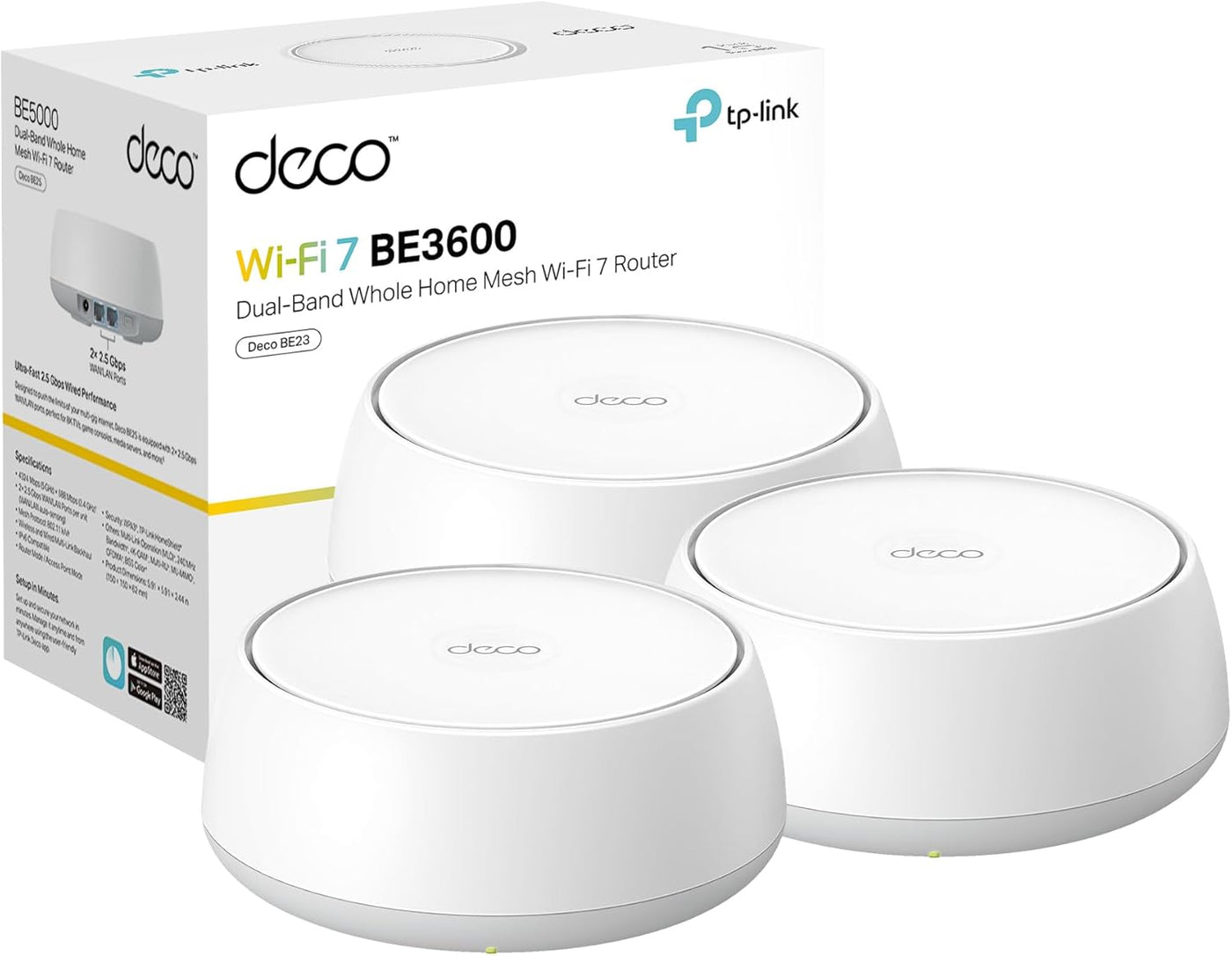TP-Link Deco 7 BE23 Sistema Wi-Fi de doble banda BE3600 WiFi 7 Mesh...