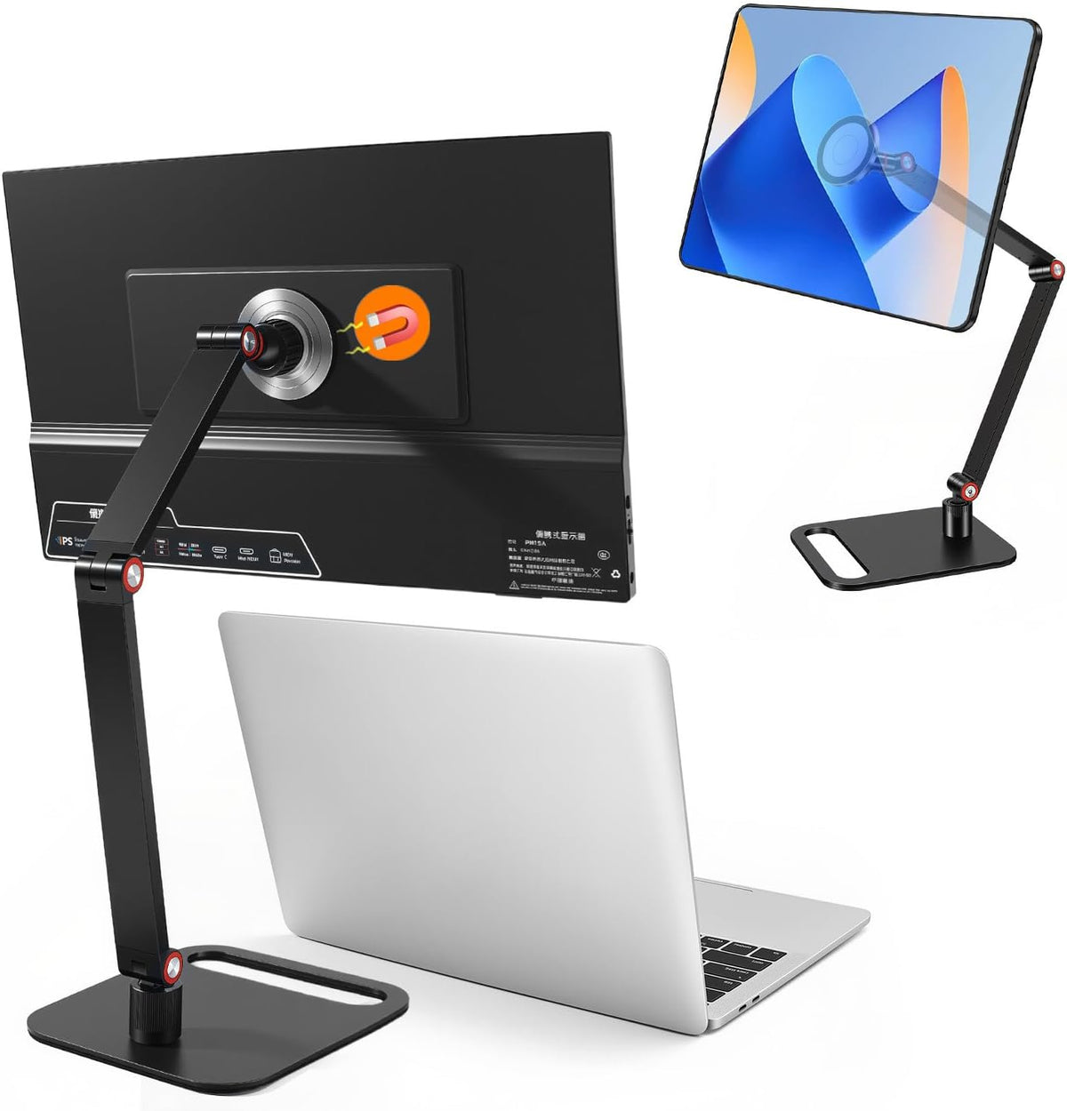 Soporte ajustable magnético fuerte para monitor de viaje portátil