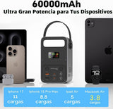 Cargador portátil 60000mAh Power Bank 65W Paquete de batería USB C...