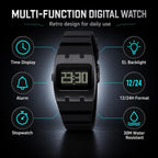 Reloj deportivo digital para hombre, impermeable, con pantalla LED, cronómetro, alarma, fecha, banda de silicona, reloj de pulsera ligero