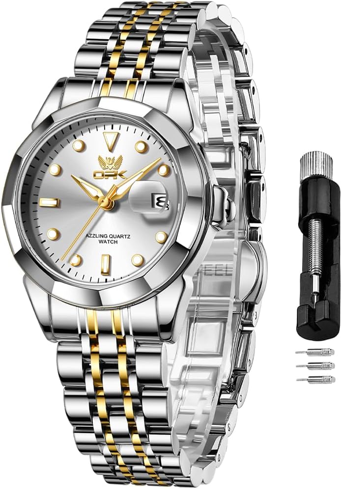 OPK Reloj de pulsera para mujer de acero inoxidable para mujer