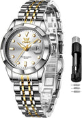 OPK Reloj de pulsera para mujer de acero inoxidable para mujer