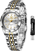 OPK Reloj de pulsera para mujer de acero inoxidable para mujer